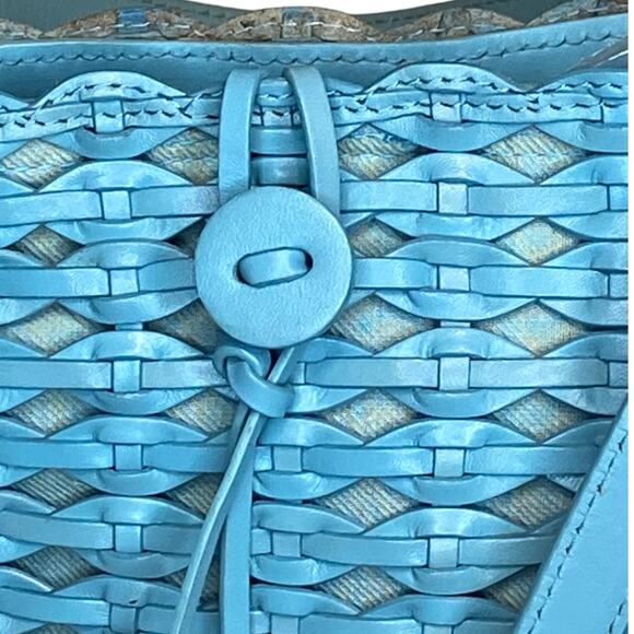 Teal Fossil Woven Leather Purse - Picture 3 of 7